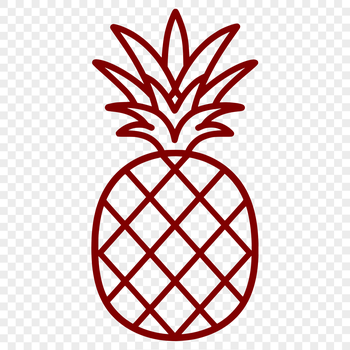A simple line drawing illustration of a pineapple, perfect for vector graphics and cutting machine projects.
