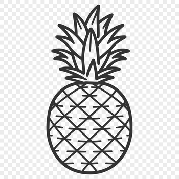 A colorful illustration of a pineapple in various cuts and slices, suitable for vector design.