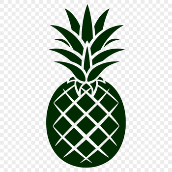 A stylized illustration of a pineapple, often used as a vector graphic in designs and templates.