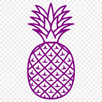 A simple line drawing of a pineapple, suitable for various design applications.