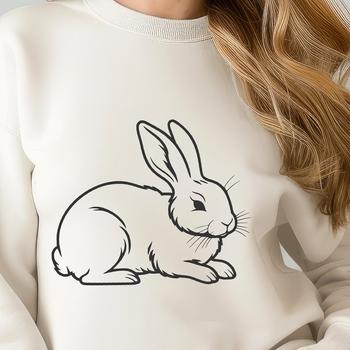 A stylized illustration of a rabbit in full body pose, suitable for vector designs and clip art.