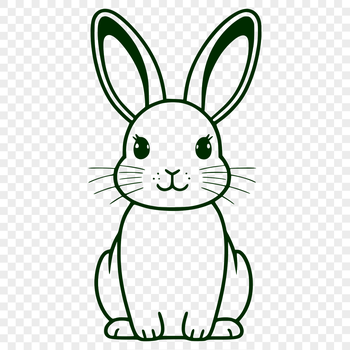 A full-body illustration of a rabbit sitting on its haunches, created as vector art for use in digital designs.