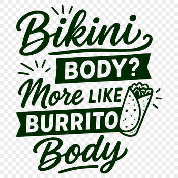 A humorous quote about food and weight loss in vector format.
