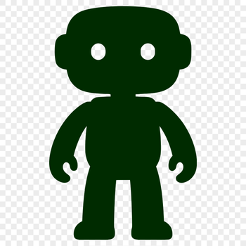 A futuristic robot in a minimalist sci-fi style, designed as a free vector art file for commercial use.