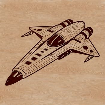 Spacecraft design concept with detailed, scalable graphics.