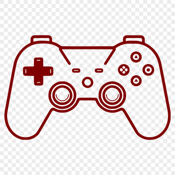 A detailed illustration of a game controller, suitable for cutting or printing with a laser cutter or pyrography.
