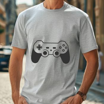 A vector graphic design of a video game controller.