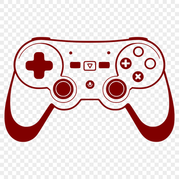 A digital video game controller with buttons and joysticks.