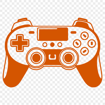 A vector graphic design of a video game controller featuring a detailed layout.