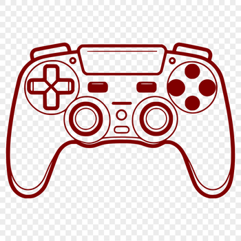 Gamepad icon design for digital use, featuring a stylized layout of a video game controller.