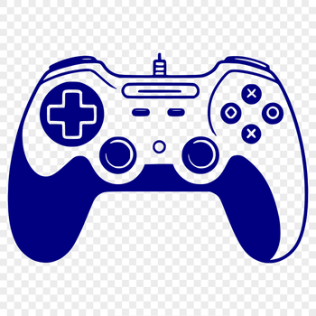 An electronic gaming controller featuring a layout of buttons and analog sticks, created as a scalable SVG file.