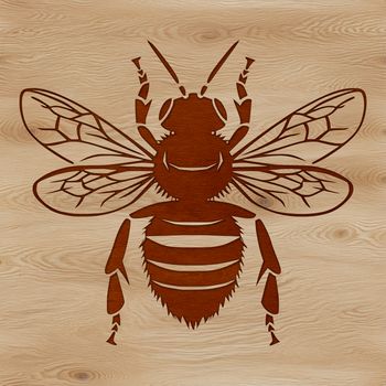 A detailed illustration of a honeybee, suitable for gardening-themed designs and projects.
