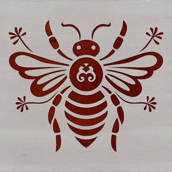 A stylized illustration of a bee, suitable for vector graphics and digital design.