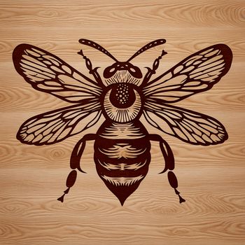A colorful illustration of a busy honey bee collecting nectar from a flower.
