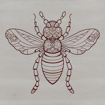 A detailed illustration of a bee in vector format, suitable for gardening enthusiasts.