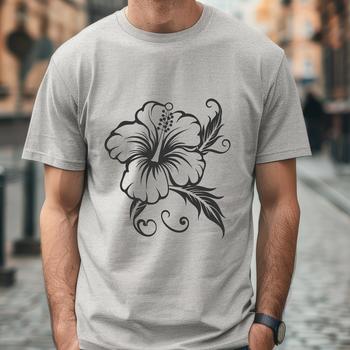 Floral Hibiscus SVG, PNG, PDF And DXF Files