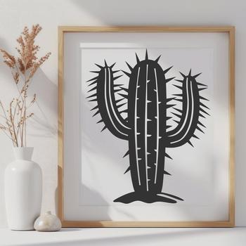 Artistic Desert Plant Digital Drawing