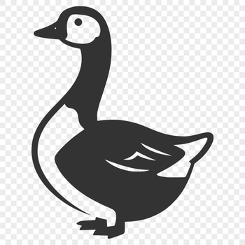 A detailed vector illustration of a goose in a simplified silhouette form.
