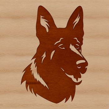 Close-up vector artwork of a dog's muzzle with distinctive German Shepherd features.