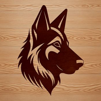 High-resolution illustration of a German Shepherd head, suitable for various design applications.