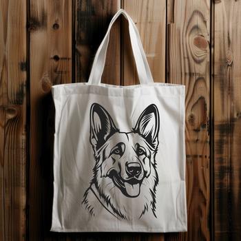 A vector graphic representation of a loyal German shepherd breed in profile.
