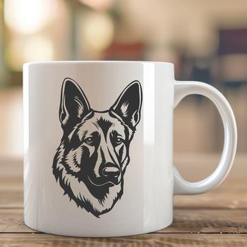 A high-quality SVG graphic of a German Shepherd dog, ideal for cutting machines and digital designs.