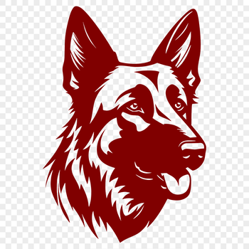 A high-quality illustration of a German Shepherd's head, suitable for vector design projects.