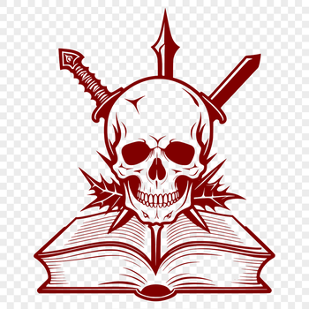 A detailed illustration of a skull adorned with ornate details, suitable for crafting or design projects.