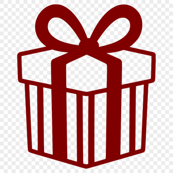 A wrapped gift box with decorative paper and ribbon, suitable for Christmas or birthday occasions.