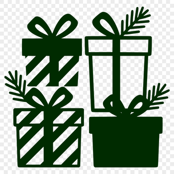A simple vector illustration of a gift box wrapped in festive paper, suitable for commercial or personal use.