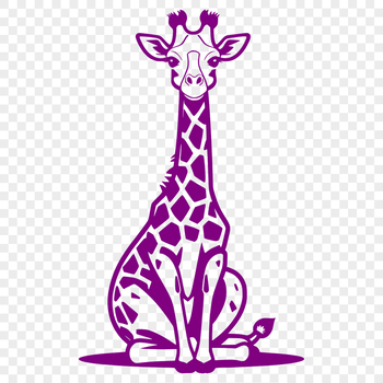 A high-resolution graphic illustration of a giraffe, suitable for digital designs and crafts.