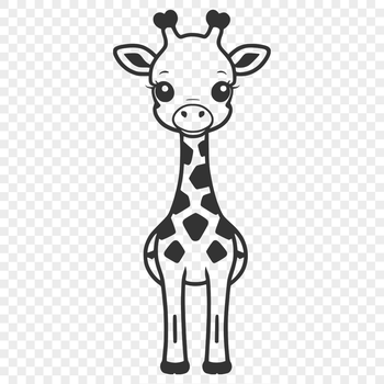 A vector graphic illustration of a giraffe against a neutral background.