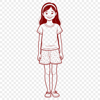 A young girl illustration created as a scalable vector graphic.