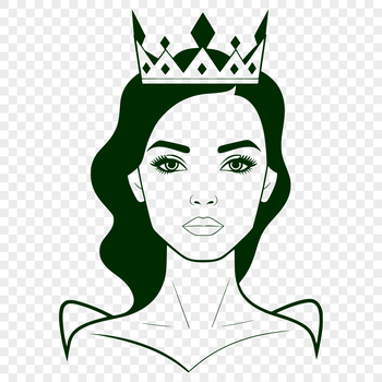 An SVG vector design featuring a smiling girl dressed as a royal princess.