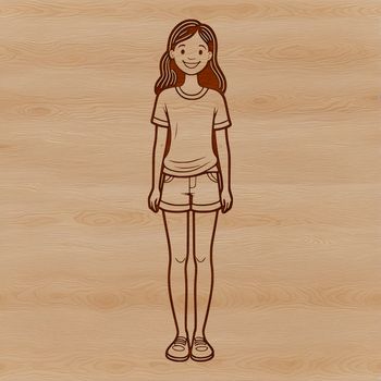 Young female silhouette with simple lines, suitable for vector art projects.