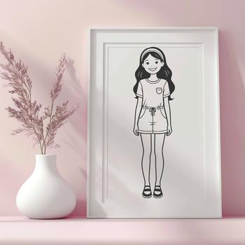 A young female figure created as a vector graphic.