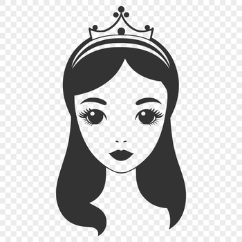 A young girl dressed as a princess in a medieval-style gown, suitable for vector art and digital designs.
