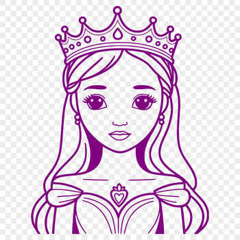 An illustration of a girl in royal attire designed as a digital clip art.