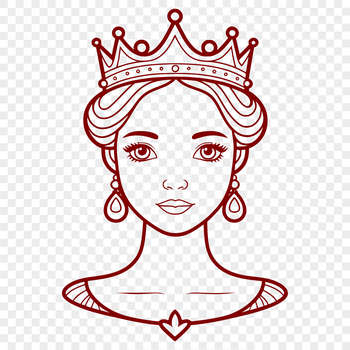 A regal female character in a medieval-inspired setting, suitable for vector design and cutting machine projects.
