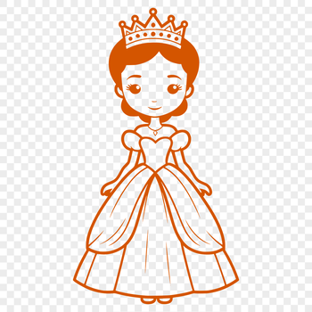 A young female princess character in a medieval setting, created as a vector SVG image.