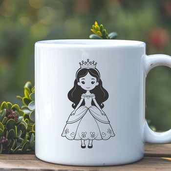A girl dressed as a princess, illustrated with vector art style.