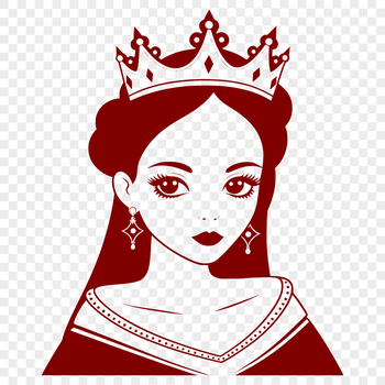 A regal young girl in a princess gown, suitable for digital crafting and design projects.