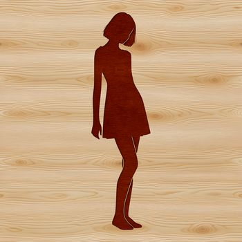 A young female character in vector format.