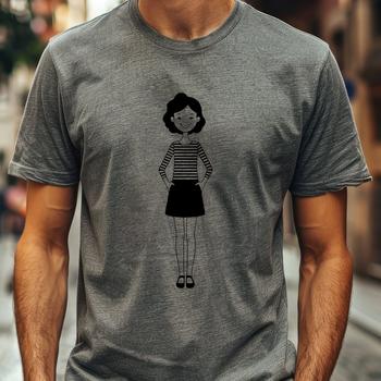 A young girl illustrated in simple, vector style suitable for various graphic design applications.