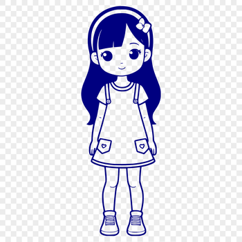 A young girl illustration designed as vector art, suitable for various digital applications.