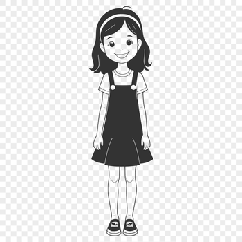 A young girl illustration created as a scalable graphic.