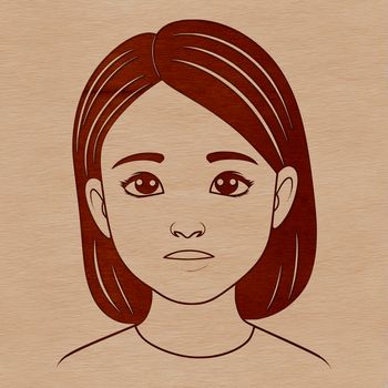 An SVG illustration of a girl suitable for various applications including cutting machines and graphic design software.