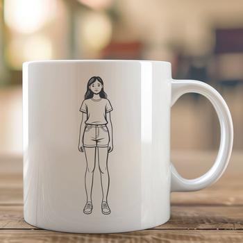 A young female silhouette created as a vector design.