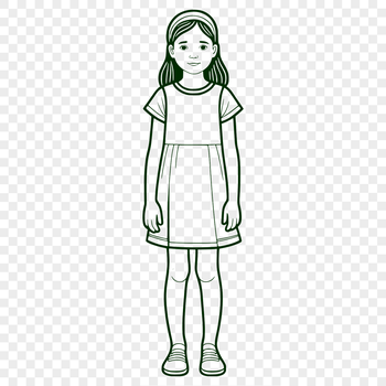 A digital image of a girl created using SVG technology for editable graphics.
