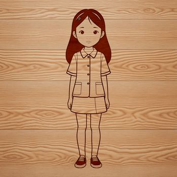 Young female figure in vector format.